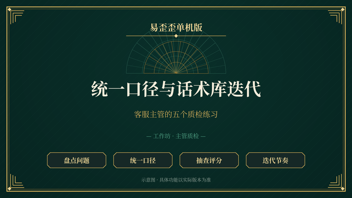 易歪歪单机版客服主管质检与话术口径统一示意图