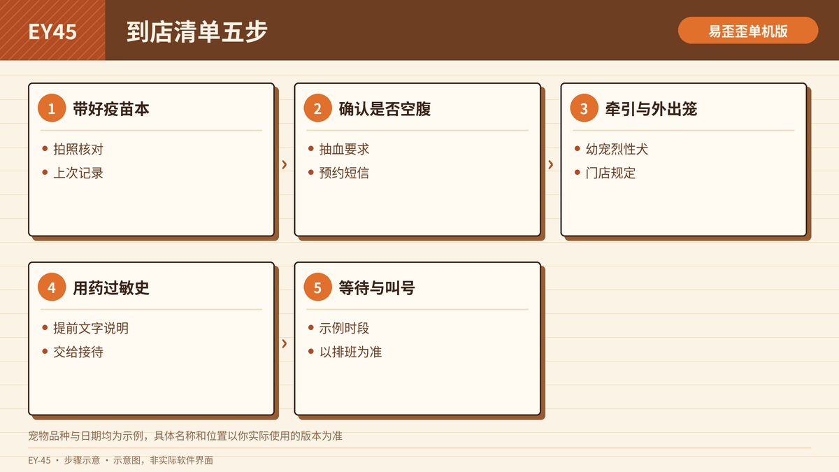 宠物到店检查清单发送步骤示意图