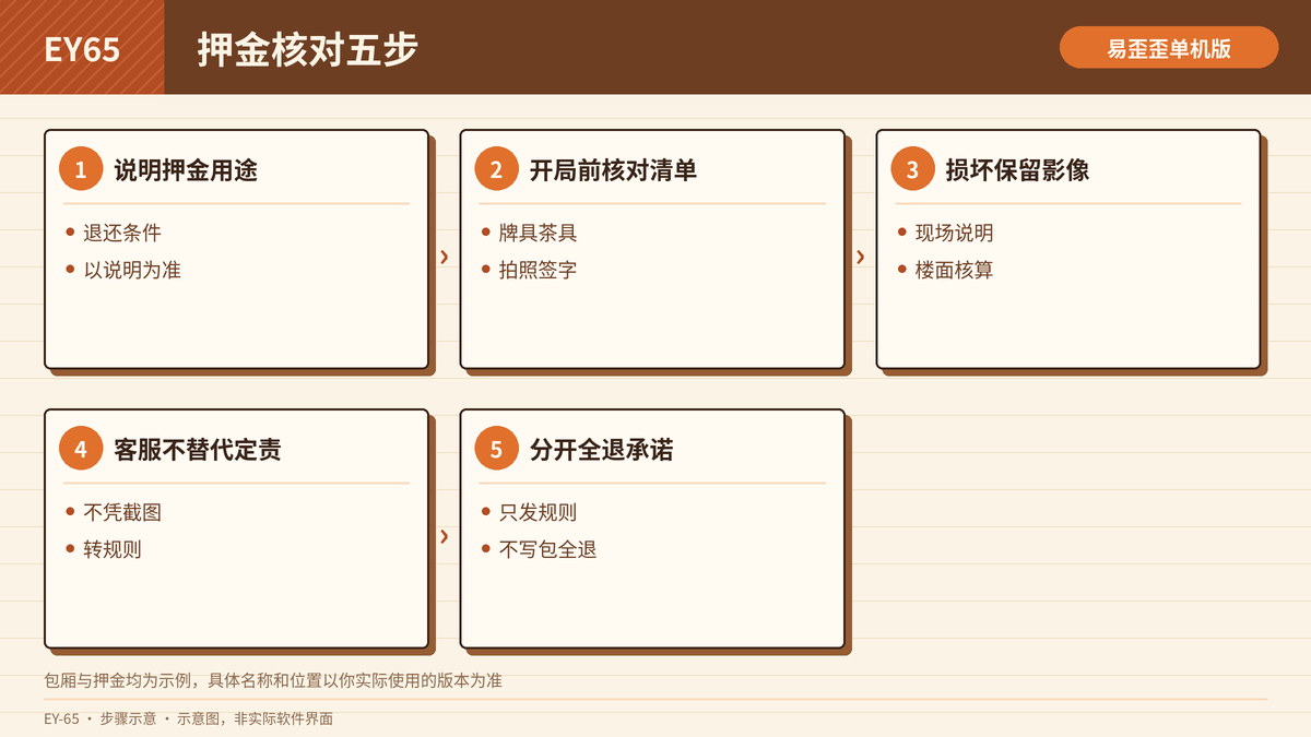 棋牌馆押金损坏核对步骤示意图