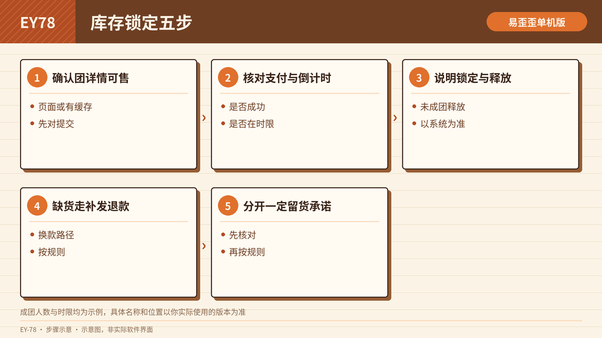 拼团库存锁定核对步骤示意图