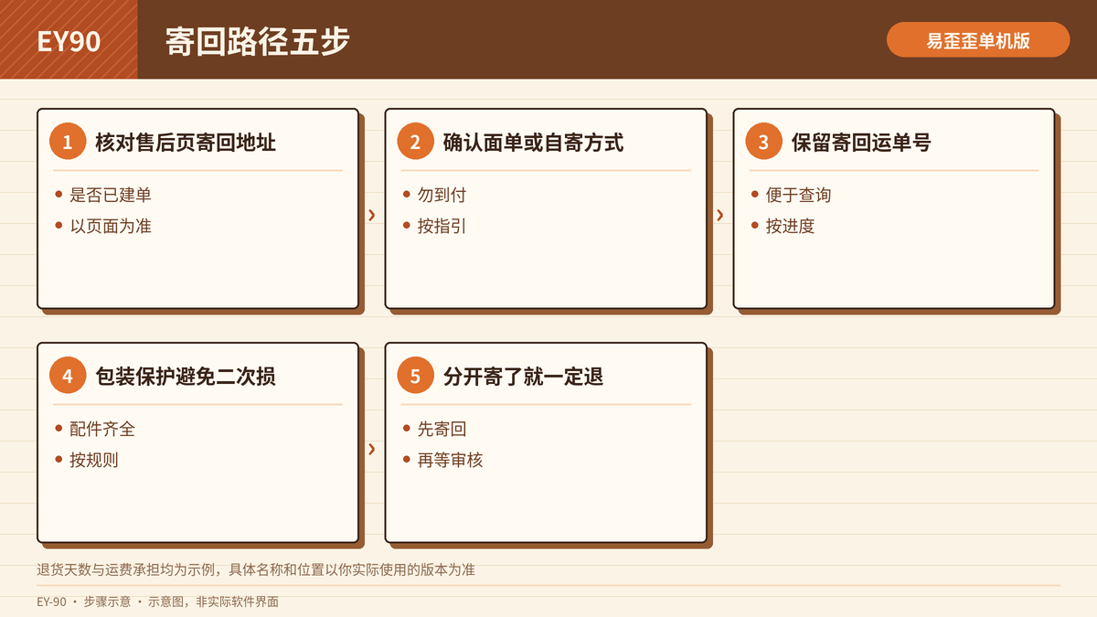无理由退货寄回路径步骤示意图