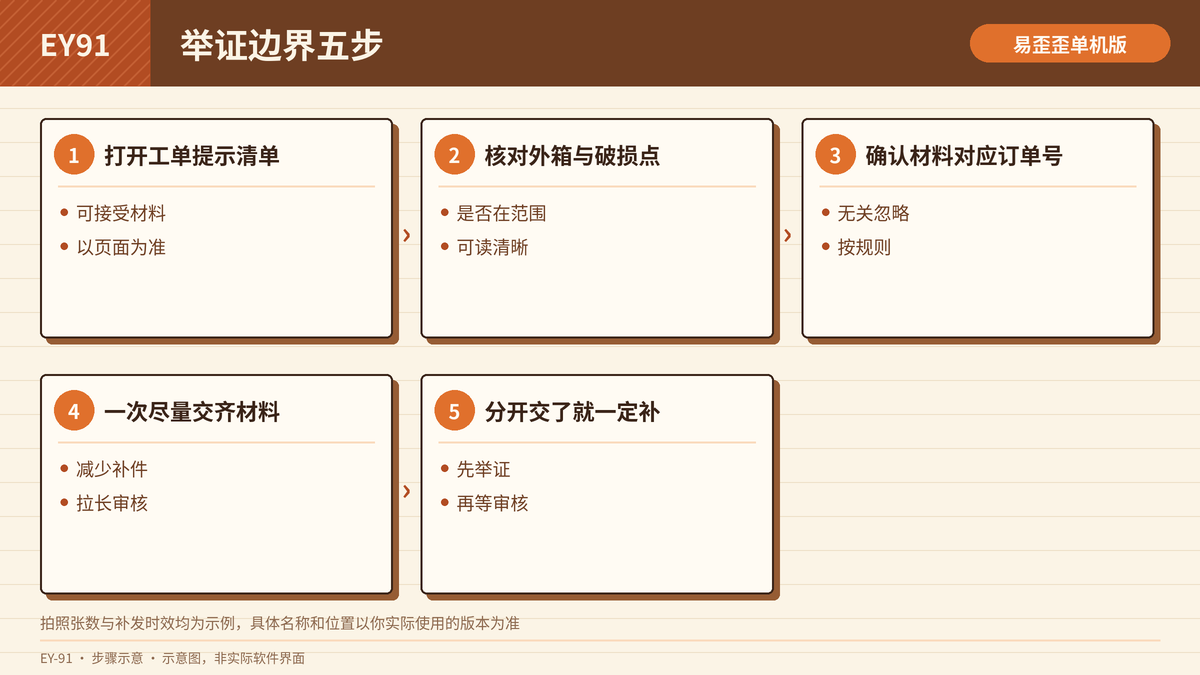 开箱破损举证边界步骤示意图